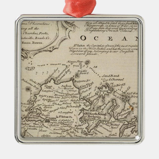 Antigua oder Antego Silbernes Ornament (Vorne)