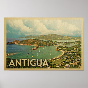 Antigua-Plakat-Vintages Reise-Plakat Karibisches Poster