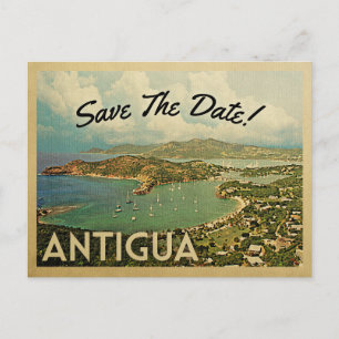 Antigua Save the Date Vintage Postkarten