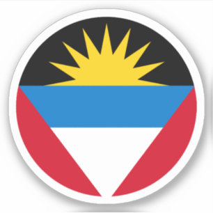 Antigua und Barbuda Flag Round Sticker