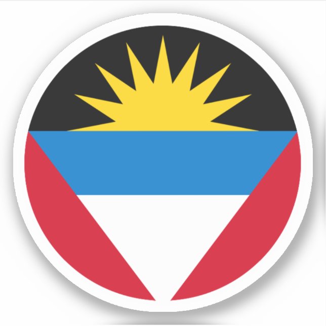 Antigua und Barbuda Flag Round Sticker (Vorderseite)