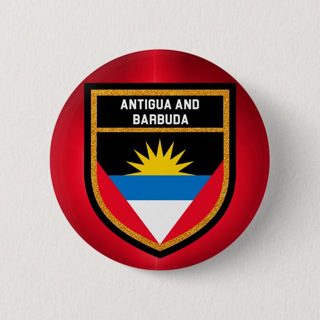 Antigua und Barbuda-Flagge Button (Vorderseite)