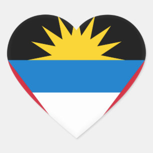 Antigua und Barbuda-Flagge Herz-Aufkleber