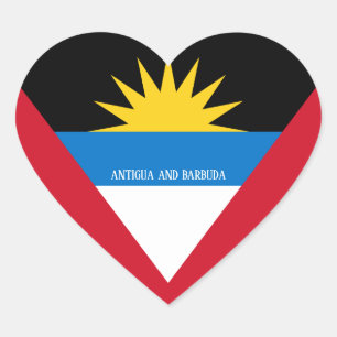 Antigua und Barbuda Flagge Prächtig Patriotisch Herz-Aufkleber