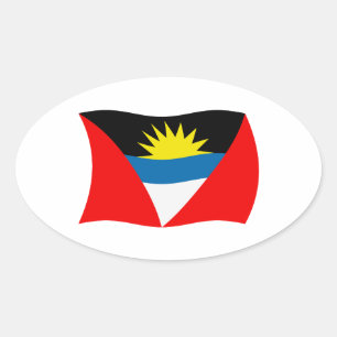 Antigua und Barbuda-Flaggensticker Ovaler Aufkleber