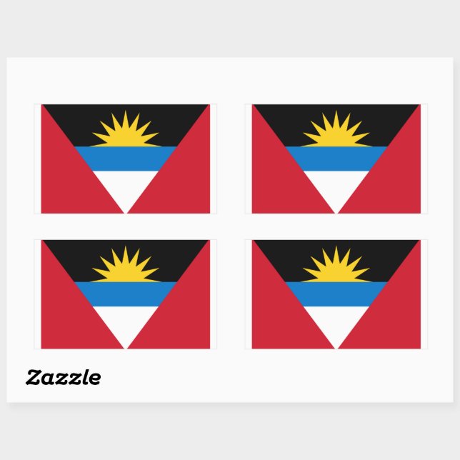 Antigua und Barbuda-Flaggensticker Rechteckiger Aufkleber (Blatt)