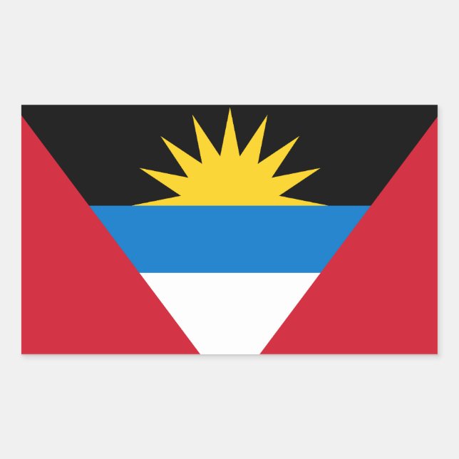 Antigua und Barbuda-Flaggensticker Rechteckiger Aufkleber (Vorderseite)
