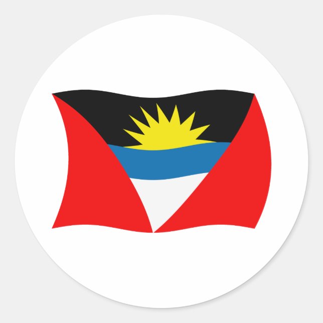 Antigua und Barbuda-Flaggensticker Runder Aufkleber (Vorderseite)