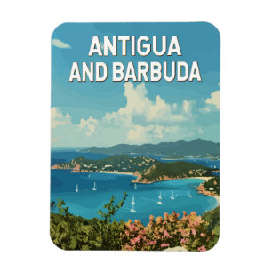 Antigua und Barbuda Illustration Art Retro Magnet