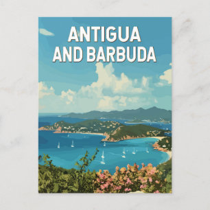 Antigua und Barbuda Illustration Art Retro Postkarte