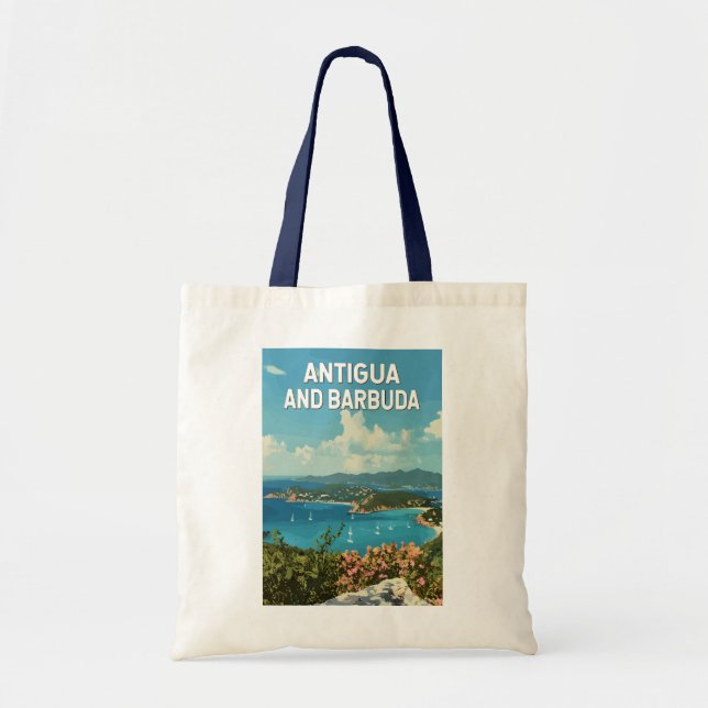Antigua und Barbuda Illustration Art Retro Tragetasche (Vorne)