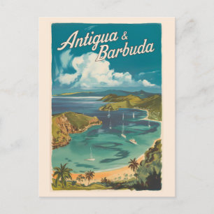 Antigua und Barbuda Malerische Reise Kunst Vintage Postkarte