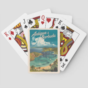 Antigua und Barbuda Malerische Reise Kunst Vintage Spielkarten