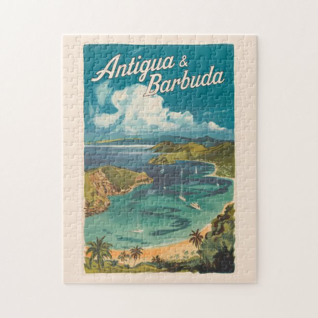 Antigua und Barbuda Painterly Travel Art Vintag Puzzle (Vertikal)