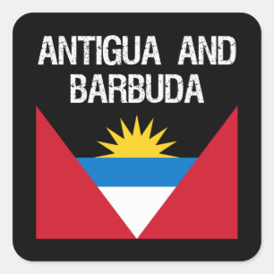 ANTIGUA UND BARBUDA QUADRATISCHER AUFKLEBER