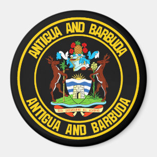 Antigua und Barbuda RundEmblem Magnet
