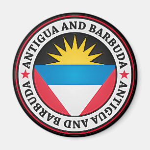 Antigua und Barbuda-rundes Emblem Magnet