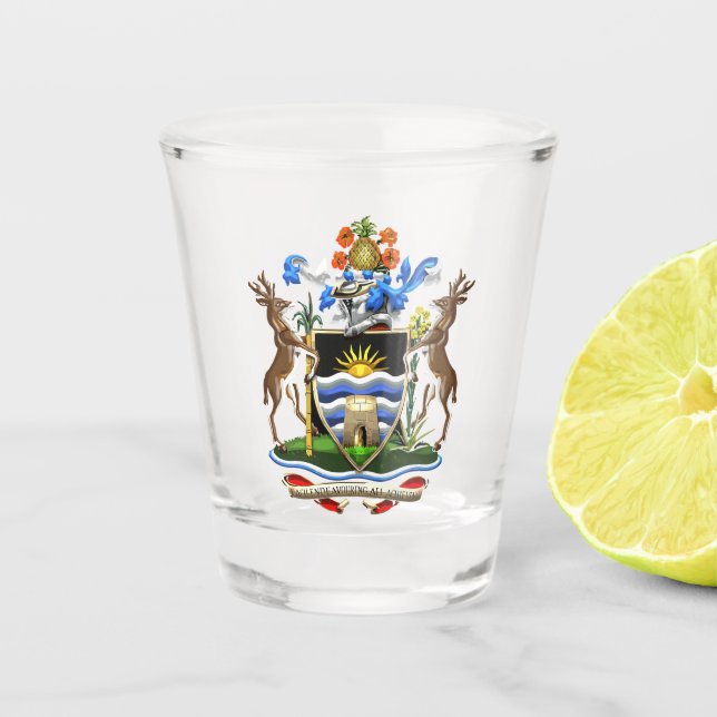 Antigua und Barbuda Schnapsglas (Vorderseite)