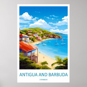 Antigua und Barbuda Vintage-Reiseposter Ski Poster