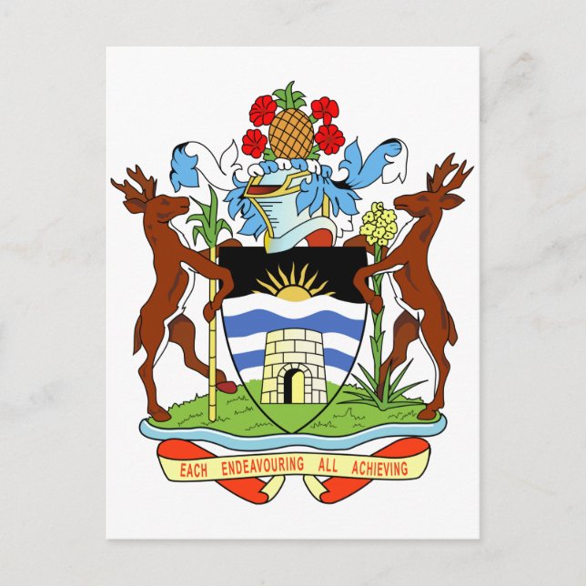 Antigua und Barbuda-Wappen Postkarte (Vorderseite)