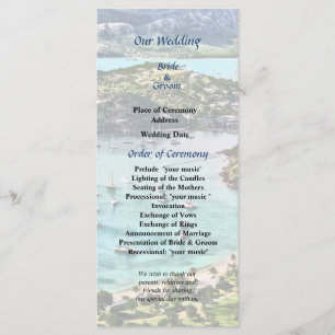 Antigua View Falmouth Harbour Wedding Program Programm