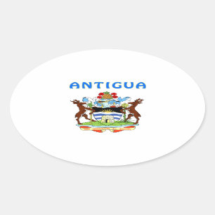 Antigua-Wappen Ovaler Aufkleber