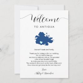 Antigua Wedding Welcome Letter Itinerary Card