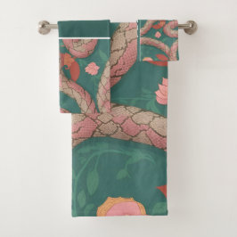 Antiguan Racer Snake Pastel farbiges Muster Badhandtuch Set