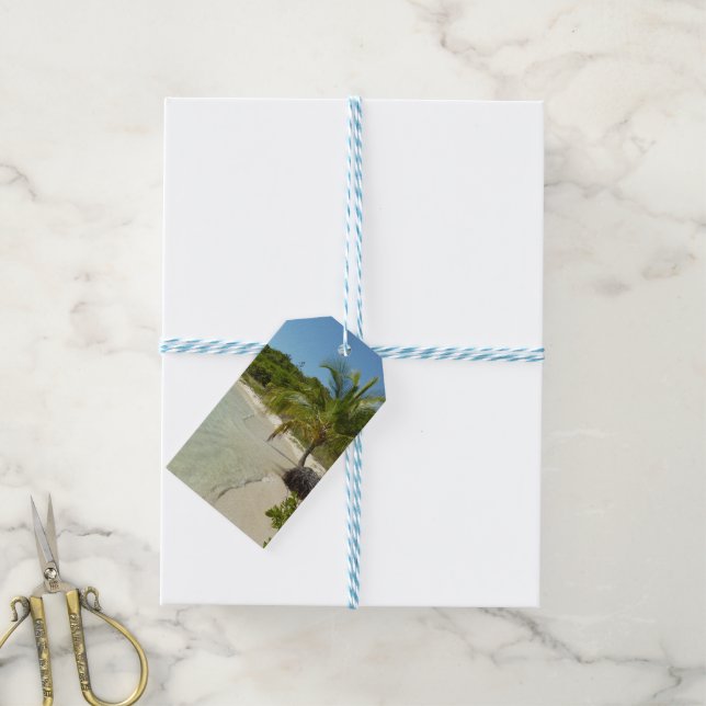 Antiguan Strand Schöne tropische Landschaft Geschenkanhänger (Mit Garn)