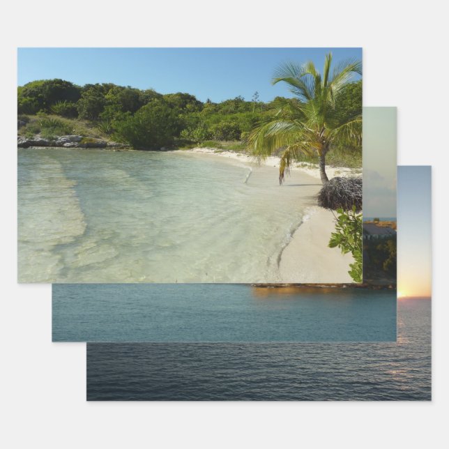 Antiguan Strand Schöne tropische Landschaft Geschenkpapier Set (Set)
