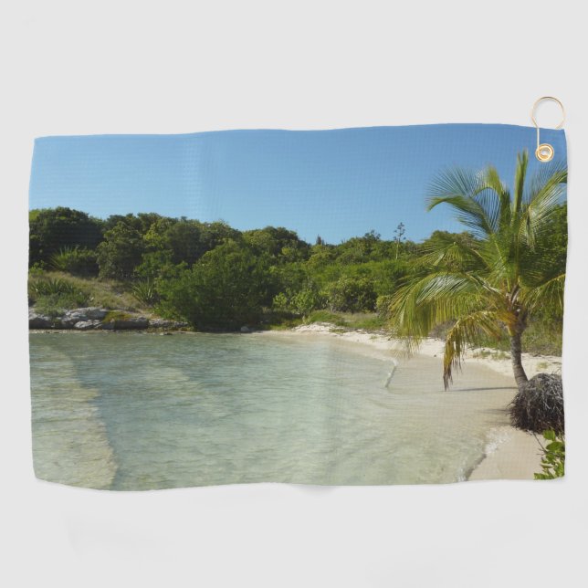 Antiguan Strand Schöne tropische Landschaft Golfhandtuch (Horizontal)