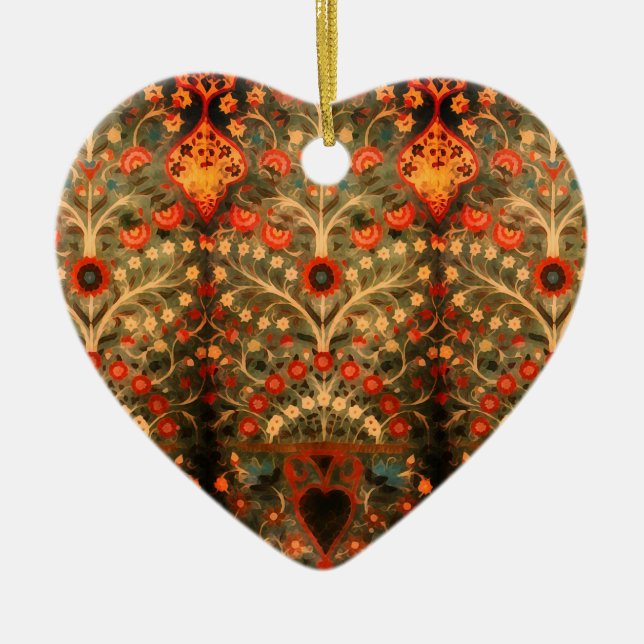 Antiindisches Textildesign - Name hinzufügen Keramik Ornament (Vorne)