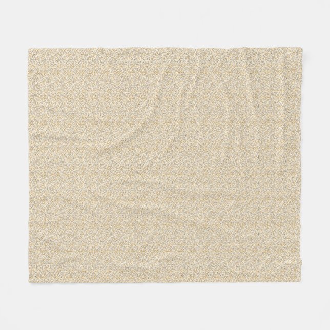 Antik 1940er Jahre Mustard Berry & Leaf Fleecedecke (Vorderseite (Horizontal))