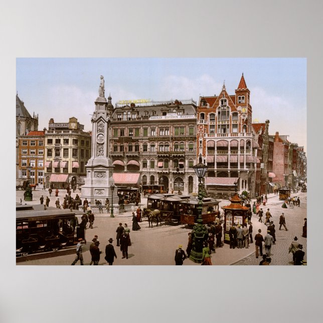 Antik Amsterdam Dam 1900, Holland Poster (Vorne)