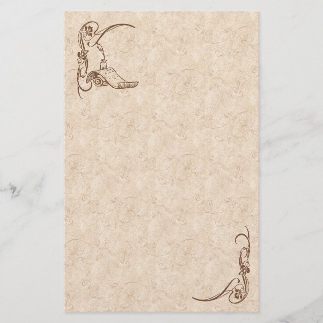 Antik aussehende Schreibwaren Briefpapier (Vorderseite)