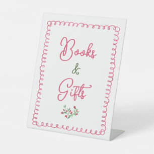 Antik-Blumen-Bücher- und Geschenke-Tischschild Sockelschild