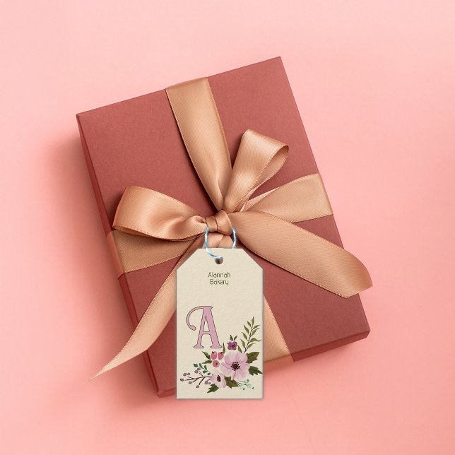 Antik florale Monogramm Geschenkanhänger (Von Creator hochgeladen)