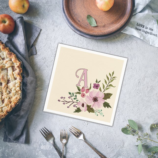 Antik florale Monogramm Serviette (Von Creator hochgeladen)