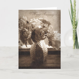 Antik gestaltete Glückwunschkarte zum Hochzeitstag Karte