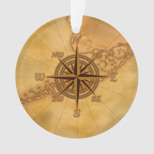 Antik gestaltete Kompassrose Ornament