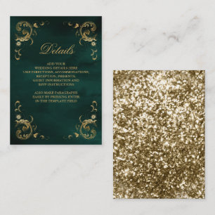 Antik Gold Frame Smaragd Grüne Details Begleitkarte