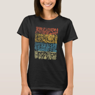 Antik inspirierte Blumen-Botanik-Tafel-Pflanze T-Shirt