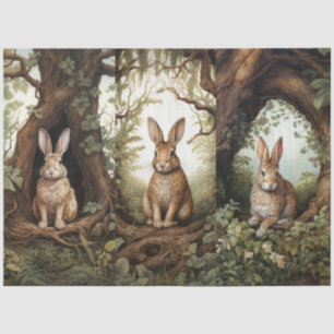 Antik Inspirierte Waldkaninchen Decoupage Seidenpapier