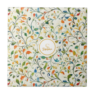 Antik inspiriertes farbenfrohes Paisley-Blattmuste Fliese