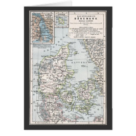 Antik Karte Dänemarks, Danmark in Dänisch, 1905