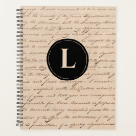 Antik Letter Paper Black Monogram Writer's Planer