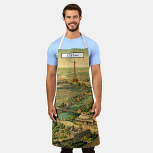 Antik Paris Bird's Eye View Map Schürze