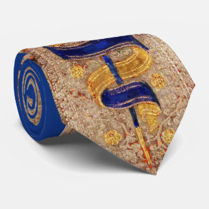 ANTIK RENAISSANCE TAROTS,ASS SPADER Gold Blau Krawatte