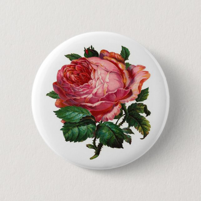 ANTIK-ROSA-ROSE BUTTON (Vorderseite)