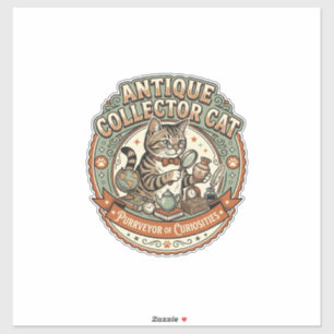 Antik Sammler Katze Antik Sammler Katze Vintage Aufkleber